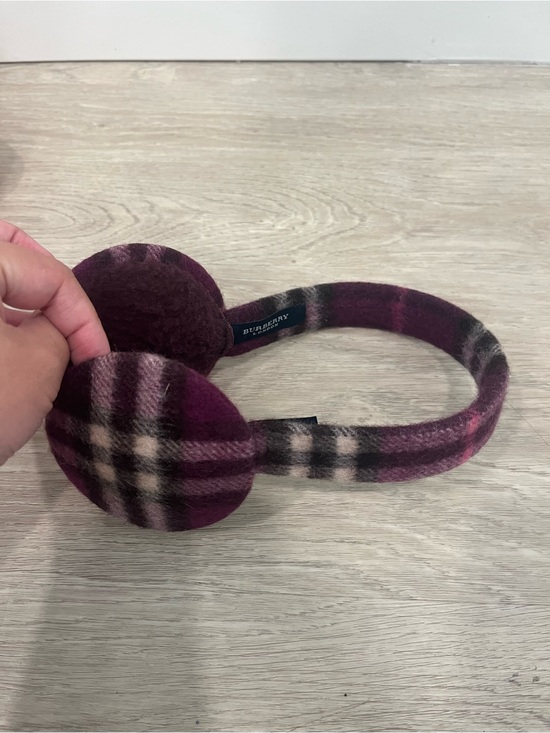 Burberry Accessories - BURBERRY London Purple Plaid Check Cashmere Wool Earmuffs Earmuff One Size